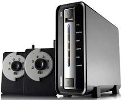 QNAP&apos;s NVR-101 along with two IP cameras