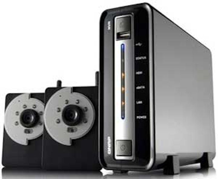QNAP&apos;s NVR-101 along with two IP cameras