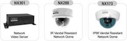 TeleEye&apos;s new line of NX series products including the NX301 network video server and the NX288 and NX173 vandal resistant cameras.