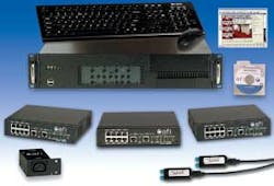 One of American Fibertek's new V'nes network video systems. The new packaged systems, which can accommodate up to 24 cameras, make implementing network video at businesses simpler. One of American Fibertek's new V'nes network video systems. The new packaged systems, which can accommodate up to 24 cameras, make implementing network video at businesses simpler.