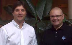 l-r Raul Valenziano, Anixter vice president of marketing for Latin America and the Caribbean stands beside Manuel Nylen, Milestone Systems territory manager for eastern USA and Latin America. The two companies have announced that they are expanding their l-r Raul Valenziano, Anixter vice president of marketing for Latin America and the Caribbean stands beside Manuel Nylen, Milestone Systems territory manager for eastern USA and Latin America. The two companies have announced that they are expanding their