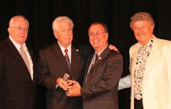 Sara E. Jackson award -- Left to right: George Gunning (NBFAA President), Frank Burke (2008 Jackson award winner), Greg Kessinger (2007 Jackson award winner), and Stewart Jackson, son of Sara Jackson. Sara E. Jackson award -- Left to right: George Gunning (NBFAA President), Frank Burke (2008 Jackson award winner), Greg Kessinger (2007 Jackson award winner), and Stewart Jackson, son of Sara Jackson.