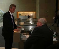 Ted Lotti (left), Deputy Director of Corporate Security for the Hearst Corporation, is responsible for overseeing security at the Hearst Tower, as well as the publishing company's other office buildings located throughout New York City. Ted Lotti (left), Deputy Director of Corporate Security for the Hearst Corporation, is responsible for overseeing security at the Hearst Tower, as well as the publishing company's other office buildings located throughout New York City.