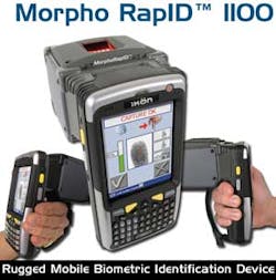 The Morpho RapID 1100 handheld biometric reader will make its debut later this month at the annual IAI Conference in Louisville, Ky. The Morpho RapID 1100 handheld biometric reader will make its debut later this month at the annual IAI Conference in Louisville, Ky.