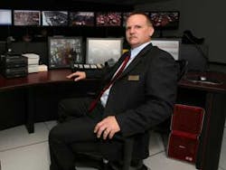 Tim Bohr, surveillance director of the MGM Grand at Foxwoods Casino in Mashantucket, Conn., manages a surveillance system that includes more than 4,000 video cameras and covers more than 340,000 square feet of gaming space.