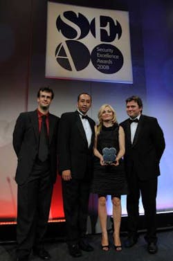 Joanna Brace, IndigoVisionÂ’s CMO, receives one the companyÂ’s two awards at the 2008 Security Excellence Awards held in London earlier this month. Joanna Brace, IndigoVisionÂ’s CMO, receives one the companyÂ’s two awards at the 2008 Security Excellence Awards held in London earlier this month.
