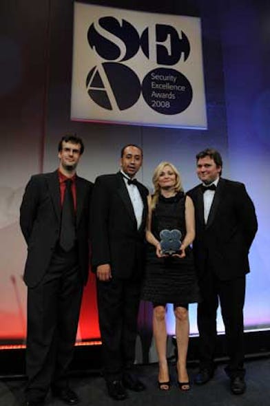 Joanna Brace, IndigoVision&Acirc;&rsquo;s CMO, receives one the company&Acirc;&rsquo;s two awards at the 2008 Security Excellence Awards held in London earlier this month.