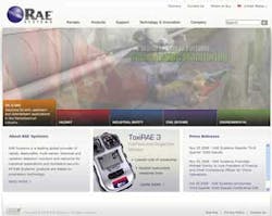 RAE Systems recently updated its corporate Web site to better inform customers in the five key market segments of oil & gas, hazardous material management, industrial safety, civil defense and environmental toxic gas and radiation monitoring. RAE Systems recently updated its corporate Web site to better inform customers in the five key market segments of oil & gas, hazardous material management, industrial safety, civil defense and environmental toxic gas and radiation monitoring.
