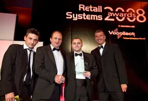 Paul Newbury from John Lewis and Gary Frost from IndigoVision receive the award for 'Security Initiative of the Year.'