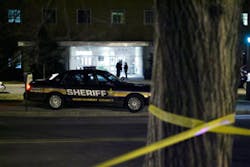 Police and officials gather outside the lobby of the Donaldson Brown Graduate Life Center at Virginia Tech in Blacksburg, Va. Wednesday night Jan. 21, 2009. A female student was stabbed to death on Virginia Tech's campus, the first killing at the school s Police and officials gather outside the lobby of the Donaldson Brown Graduate Life Center at Virginia Tech in Blacksburg, Va. Wednesday night Jan. 21, 2009. A female student was stabbed to death on Virginia Tech's campus, the first killing at the school s