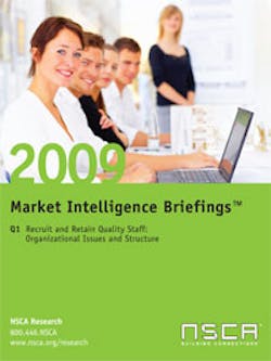 A new 2009 Market Intelligence Briefing from the NSCA titled 'Recruit and Retain Quality Staff: Organizational Issues and Structure' deals with a common problem plaguing systems installation companies.l A new 2009 Market Intelligence Briefing from the NSCA titled 'Recruit and Retain Quality Staff: Organizational Issues and Structure' deals with a common problem plaguing systems installation companies.l