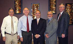 (l-r) Nick Langus, director of purchasing, PSA; Bill Bozeman, president and CEO, PSA; Steve Carrozzo, vice president of sales, ComNet; Victor Milani, vice president of product management, ComNet; and Jeff Vogt, account sales manager, ComNet.