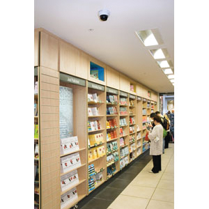 The only up-front investment needed for this retailer is the locally installed network camera which streams video back to the hosted video service provider over the Internet.