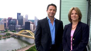 Left, Russ Cersosimo, CEO of Guardian Protection Services and Pamela Petrow, COO of Vector Security, share reins as co-hosts of the ESX 2010 show for ESA and CSAA.