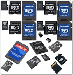 SD cards provide small footprints with ever-increasing storage capacity. Today, a few days worth of video can be stored inside a camera; a few years from now, storage capacity will be measured in months.