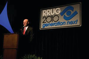 Keynote speaker Eric C. Haseltine spoke on industry opportunities at the recent Rapid Response User&apos;s Group (RRUG) conference.