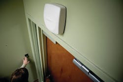 The small enclosure footprint of this access control system allows for direct mounting at the door.