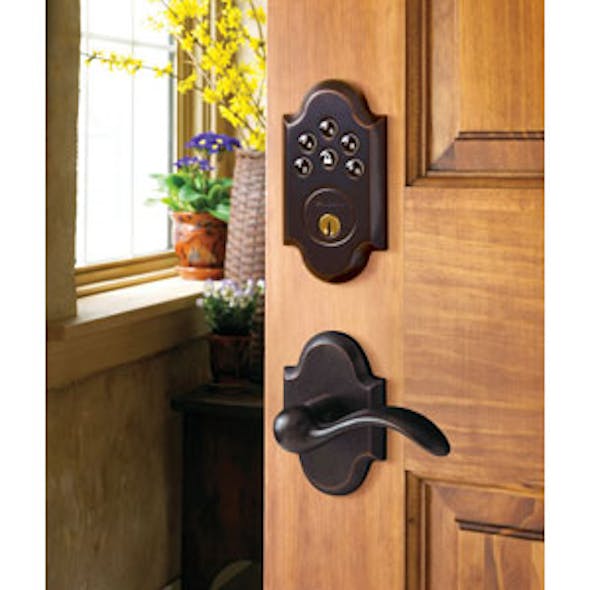 The Boulder from Baldwin (Control4 partner) is a keyless entry deadbolt with one-touch locking.