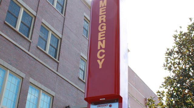 The Talk-a-Phone emergency towers at Florida State are custom painted in garnet with gold lettering.