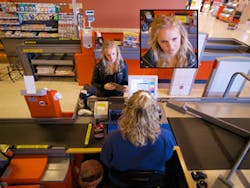 Some megapixel and HDTV cameras offer multi-view streaming (above), meaning that just one megapixel camera can isolate different video streams and, in essence, create several virtual cameras. This solution has been used in retail outlets to have one camera monitoring several registers (left).