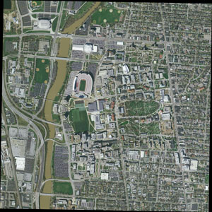 Ohio State University's system sews images into a seamless panorama presented in a fish-eye view.