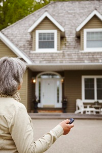 With two-way, when the user presses a button on the keyfob to arm the system, the panel communications back to the keyfob, acknowledging the message via the graphical display.