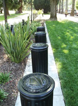 Bollards at California's state capitol facilities in Sacramento include the Great Seal of the State of California, the Governor's Seal, the Assembly Seal and the Senate Seal. Bollards at California's state capitol facilities in Sacramento include the Great Seal of the State of California, the Governor's Seal, the Assembly Seal and the Senate Seal.