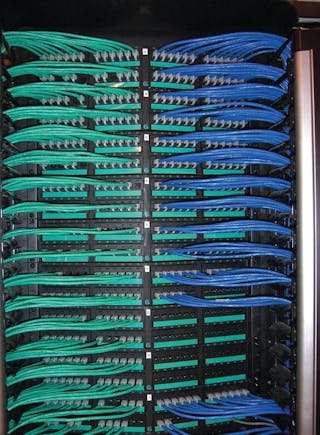 This is the server configuration after the overhaul of a medical facility&rsquo;s structured cabling system.