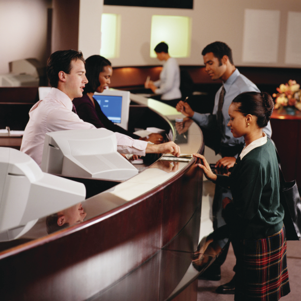 In the interior, a lot of banks have light-colored marble surfaces, which create a lot of back-lighting challenges and glare at certain times of the day.
