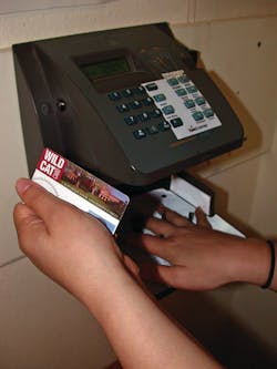 A smart card reader can attached to or embedded into a biometric reader. A smart card reader can attached to or embedded into a biometric reader.
