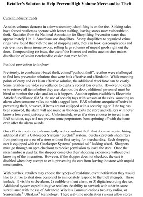 Shopping cart wheel lock technology for retail loss prevention