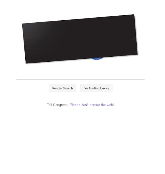Google censored its logo on Wednesday in opposition of recent online piracy legislation in Congress.