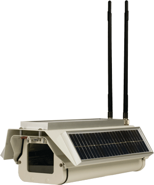 MicroPower's Rugged-i camera puts the camera, lens, radio, antennas, battery and solar power system all in one unit.