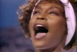 Whitney Houston's performance of the national anthem during the 1991 Super Bowl. Whitney Houston's performance of the national anthem during the 1991 Super Bowl.