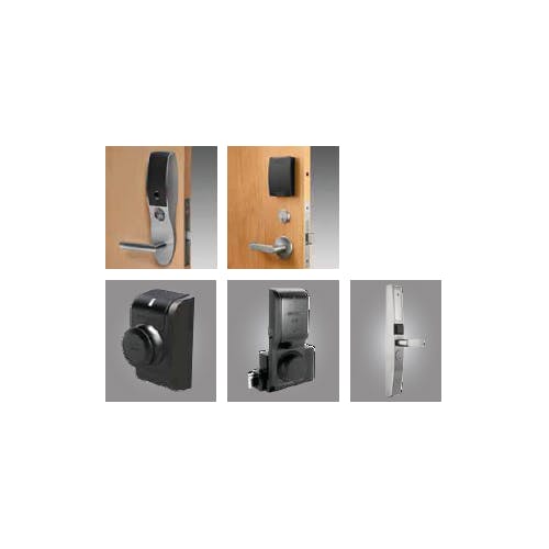 A few of the wireless locksets from companies like Sargent, Medeco, HES and Adams Rite.