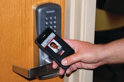 Ingersoll Rand's aptiQmobile web-based key management system will send access control credentials over the air to Near Field Communications (NFC)-enabled smartphones, allowing people to use their phones to enter buildings in place of their smart-card ID badges. Ingersoll Rand's aptiQmobile web-based key management system will send access control credentials over the air to Near Field Communications (NFC)-enabled smartphones, allowing people to use their phones to enter buildings in place of their smart-card ID badges.