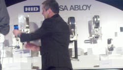 Unlocking doors using NFC phones at an HID Global event during ISC West 2012 Unlocking doors using NFC phones at an HID Global event during ISC West 2012