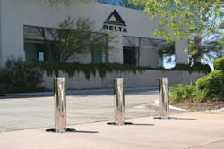 A view of Delta Scientific's pneumatic bollards. A view of Delta Scientific's pneumatic bollards.