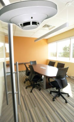 Intelligent smoke detectors with integral communication provide point location for alarm communication and selective maintenance. Intelligent smoke detectors with integral communication provide point location for alarm communication and selective maintenance.