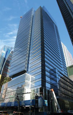SJP Properties, developer and owner of 11 Times Square, wanted sleek, modern-looking turnstiles to complement the look of the 40-story office building. SJP Properties, developer and owner of 11 Times Square, wanted sleek, modern-looking turnstiles to complement the look of the 40-story office building.