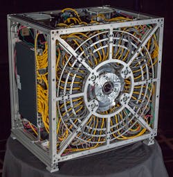 The gigapixel camera measures 29.5 by 29.5 by 19.6 inches, a size required to cool its electronics and keep them from overheating. The gigapixel camera measures 29.5 by 29.5 by 19.6 inches, a size required to cool its electronics and keep them from overheating.