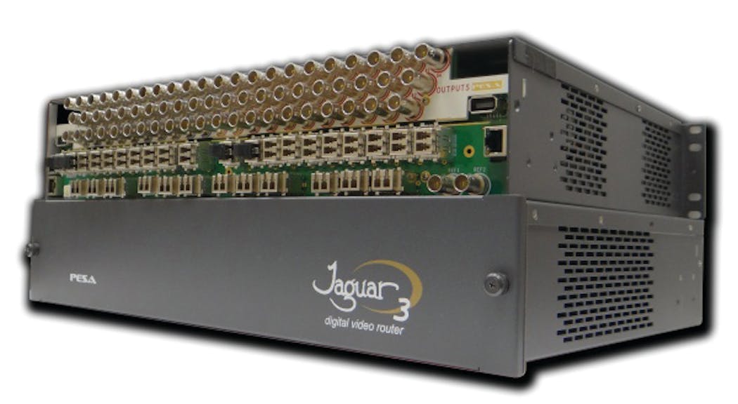 PESA introduces Jaguar 64X64 3G-SDI Fiber Matrix Switcher
