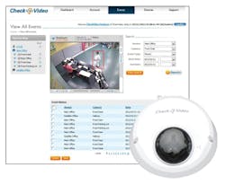 CheckVideo&apos;s new CV150 high-definition indoor mini-dome camera.