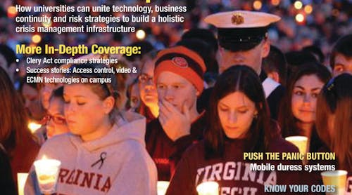 August 2012 Cover Story: How universities can unite technology, business continuity and risk strategies to build a holistic crisis management infrastructure.