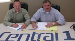 Chris Tolliver, operations manager, and Chris Utter, a partner in Central 1 Security, embrace the future with new ways of securing RMR for the Wisconsin-based company.