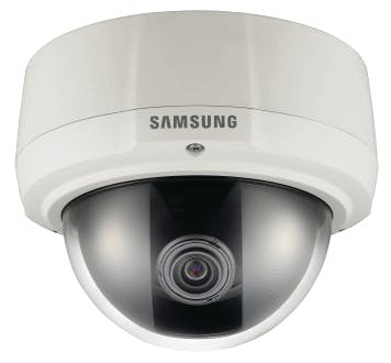 Samsung&apos;s SCV-3082 vandal-resistant dome camera.