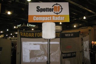 SpotterRF&apos;s Spotter C40 ground-based surveillance radar solution on display at ASIS 2012 in Philadelphia.
