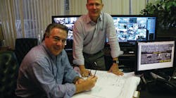 Ken Mara, President & CEO, and Joseph Cestra, Technical Services Director, review Vanderbilt plans. Ken Mara, President & CEO, and Joseph Cestra, Technical Services Director, review Vanderbilt plans.
