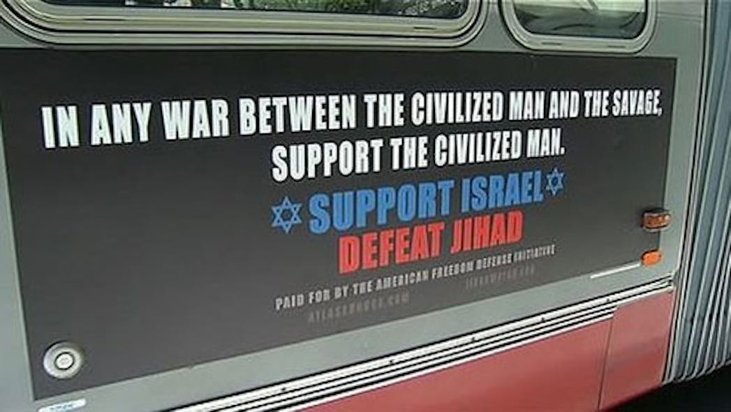These ads, which have appeared in New York subways and may be on their way to Washington, D.C. transit stations have raised security concerns.