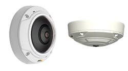 The Axis M3007-PV (left) and Axis M3007-P (right) offer an affordable indoor 360-degree/180-degree panoramic surveillance solution.